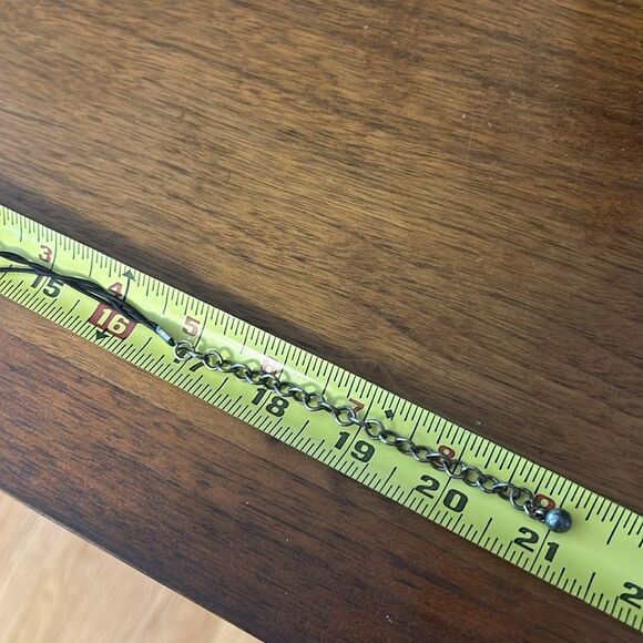 CHICO'S Necklace Rectangle Pendant Multi Strand Orange Beads Brown Beaded Cord - Picture 6 of 6